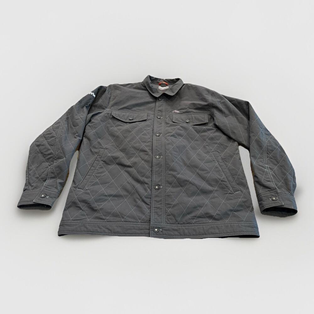 Simms Mens Gray Cordura Dockwear Carbon Lined Fishing Canvas Jacket L Comp Logo